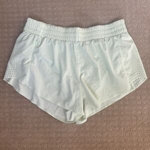 Athleta Hustle 3" Running Shorts, Size M, Light mint/green/yellow